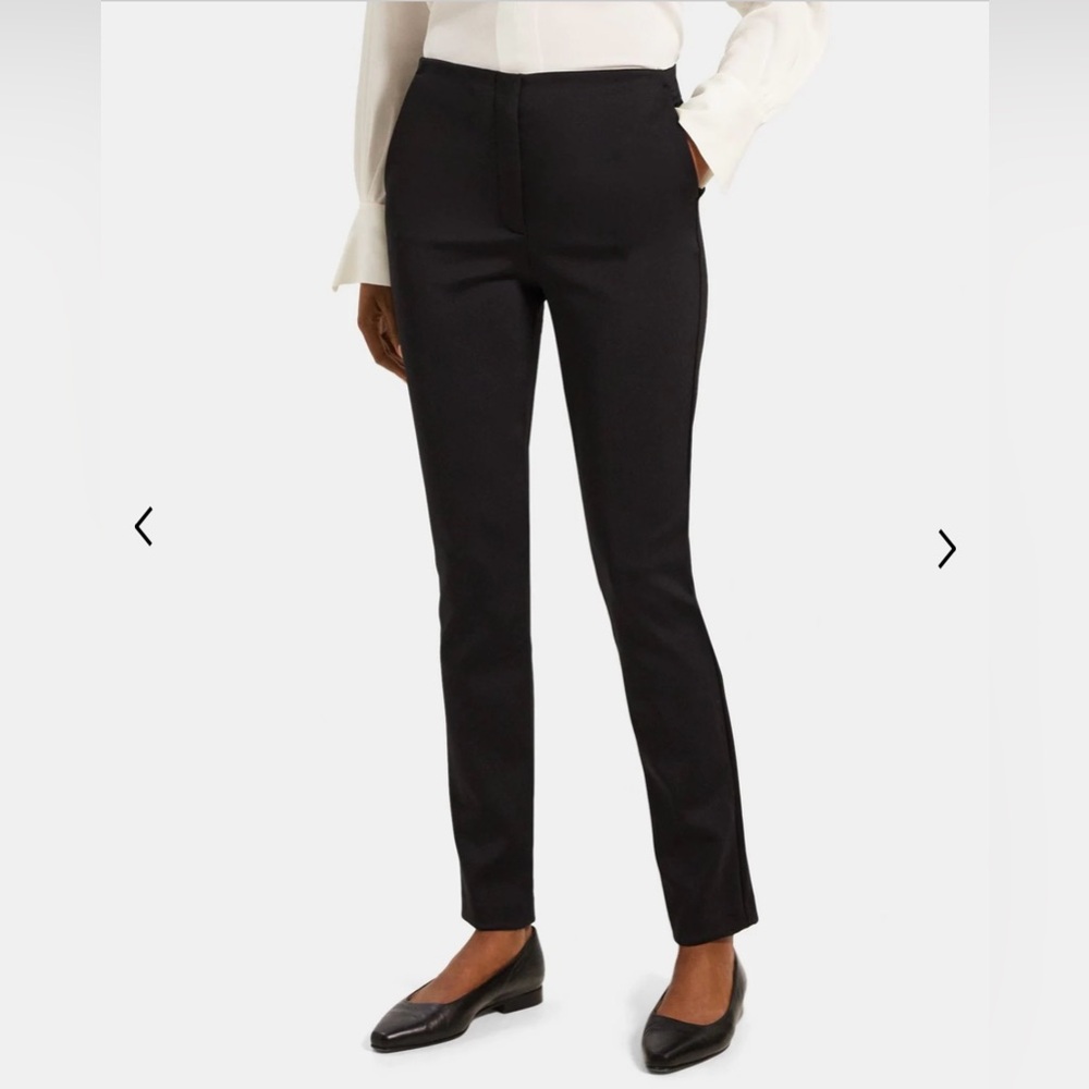 NWT Theory HW Tennyson Slim Pant in Tech Knit Sz 12 Black